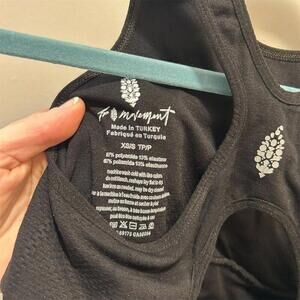 Free Movement Black Ribbed Racerback Athletic Bodysuit Shorts Women XS TP